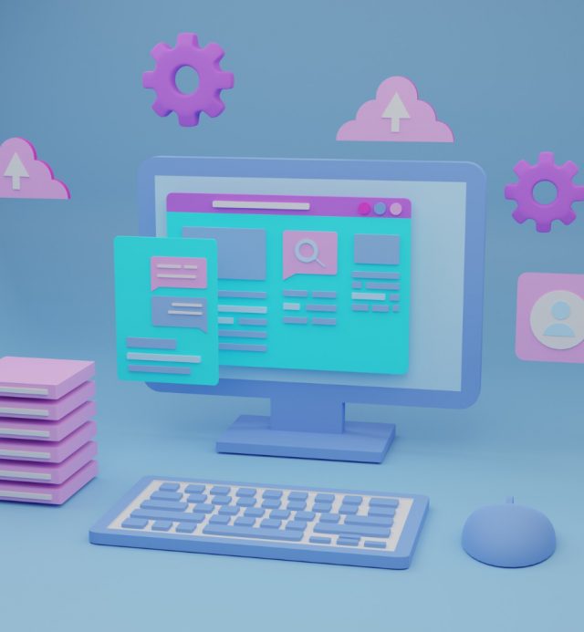 software-and-web-development-3d-illustration